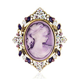 Vintage Beauty Lady Brooch Women Queen Head Portrait Brooch Pin