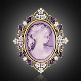 Vintage Beauty Lady Brooch Women Queen Head Portrait Brooch Pin