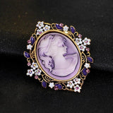 Vintage Beauty Lady Brooch Women Queen Head Portrait Brooch Pin