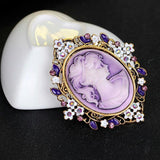 Vintage Beauty Lady Brooch Women Queen Head Portrait Brooch Pin