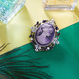 Vintage Beauty Lady Brooch Women Queen Head Portrait Brooch Pin