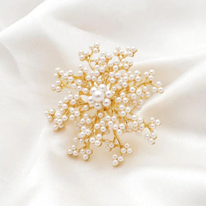 Pearl Flower Snowflake Brooch for Wedding Dress