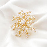 Pearl Flower Snowflake Brooch for Wedding Dress