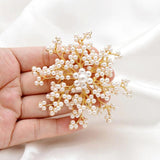Pearl Flower Snowflake Brooch for Wedding Dress