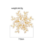 Pearl Flower Snowflake Brooch for Wedding Dress