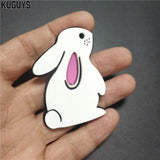 Lovely Rabbit Ear Acrylic Brooch for Women Girls