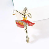 Dancing Girl Rhinestone Brooch for European and American Style