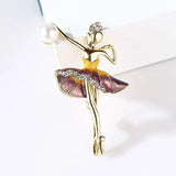 Dancing Girl Rhinestone Brooch for European and American Style