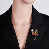 Dancing Girl Rhinestone Brooch for European and American Style