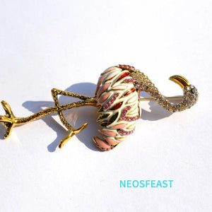Flamingo Rhinestone Brooch Enamel Coat Pin