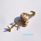 Flamingo Rhinestone Brooch Enamel Coat Pin