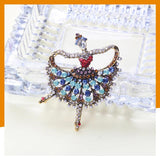 Large Rhinestone Girl Brooch Retro Dance Lady Office Party Gift