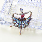 Large Rhinestone Girl Brooch Retro Dance Lady Office Party Gift
