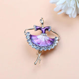 Large Rhinestone Girl Brooch Retro Dance Lady Office Party Gift
