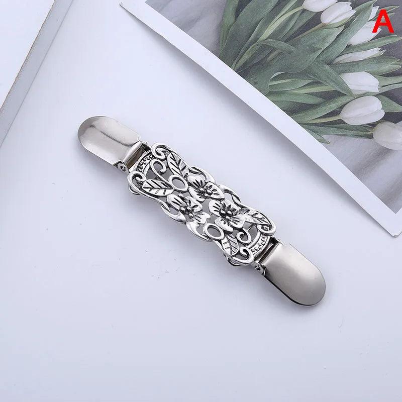 Crystal Shawl Blouse Sweater Cloth Shirt Collar Holder Clip Accessories