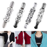Crystal Shawl Blouse Sweater Cloth Shirt Collar Holder Clip Accessories