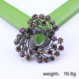 Colorful Rhinestone Wreath Flower Brooch Pin Classic Women Scarf Jewelry