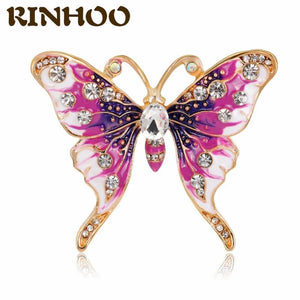 Colorful Enamel Butterfly Brooch Crystal Pin Brooches For Women Party Banquet