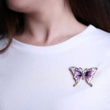 Colorful Enamel Butterfly Brooch Crystal Pin Brooches For Women Party Banquet