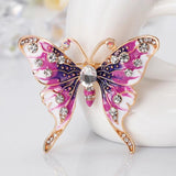 Colorful Enamel Butterfly Brooch Crystal Pin Brooches For Women Party Banquet