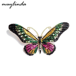 Vintage Rhinestone Butterfly Brooch Enamel Pin Insect Jewelry