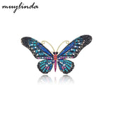 Vintage Rhinestone Butterfly Brooch Enamel Pin Insect Jewelry