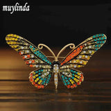 Vintage Rhinestone Butterfly Brooch Enamel Pin Insect Jewelry