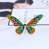 Vintage Rhinestone Butterfly Brooch Enamel Pin Insect Jewelry