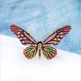 Vintage Rhinestone Butterfly Brooch Enamel Pin Insect Jewelry