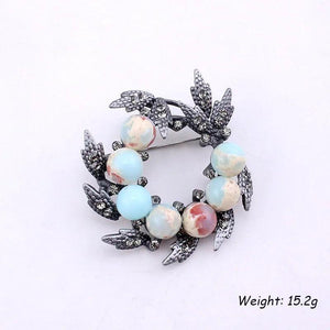Vintage Stone Brooch Pin Rhinestone Jewelry Mother's Gift