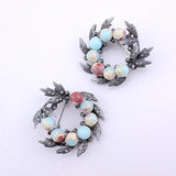 Vintage Stone Brooch Pin Rhinestone Jewelry Mother's Gift