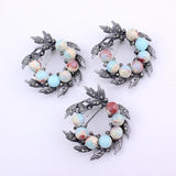 Vintage Stone Brooch Pin Rhinestone Jewelry Mother's Gift