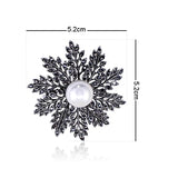 Vintage Sparkling Snowflake Brooch with Pearl Accent