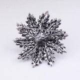 Vintage Sparkling Snowflake Brooch with Pearl Accent