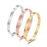Stainless Steel Hollow Heart Cuff Bangles Bracelet