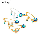Silver Micro Pave Hamsa Hand Charm Brooch Pin for Women Men