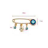 Silver Micro Pave Hamsa Hand Charm Brooch Pin for Women Men