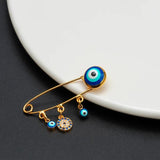 Silver Micro Pave Hamsa Hand Charm Brooch Pin for Women Men