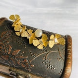 Freshwater Pearl Apricot Leaf Butterfly Brooch