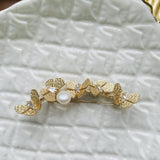 Freshwater Pearl Apricot Leaf Butterfly Brooch