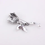 Vintage Full Rhinestone Rose Brooch Pin