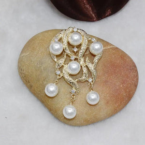 Vintage Marine Coral Pearl Brooch Women's Accessories