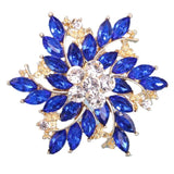 Green Flower Brooch Female Gift Rhinestone Bridal Wedding Jewelry