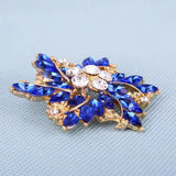 Green Flower Brooch Female Gift Rhinestone Bridal Wedding Jewelry