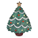 Acrylic Christmas Tree Brooches for Women Unisex Year Green Plants Office Party