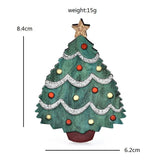 Acrylic Christmas Tree Brooches for Women Unisex Year Green Plants Office Party