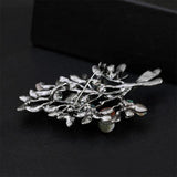 Women Retro Natural Stones Tree Brooches Pearl Stone Leaf Big Brooch Jewelry