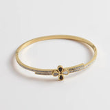 Crystal Cuff Bangles Bracelets Women Stainless Steel Bangles