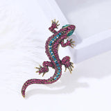 Crystal Lizard Brooch for Women Clothes Backpack Bags Lapel Pin