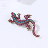 Crystal Lizard Brooch for Women Clothes Backpack Bags Lapel Pin